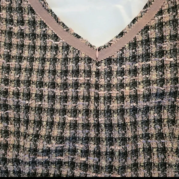 Talbots Tweed Sleeveless Sheath Dress Pink  Womens 18W Plus Size Preppy Career - Picture 6 of 13
